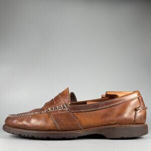 Sebago Men's 10.5 E Brown Leather Handsewn Slip On Penny Loafers Dress Shoes GUC
